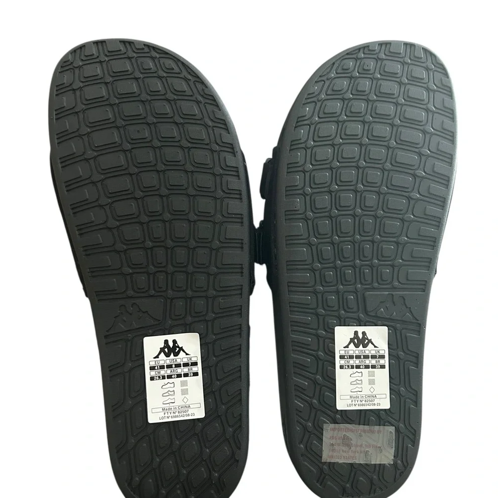 Kappa Authentic Luria 1 Slide Sandals Black/White Size 8 Men’s‎ / Unisex NEW